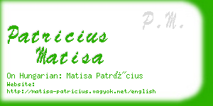 patricius matisa business card